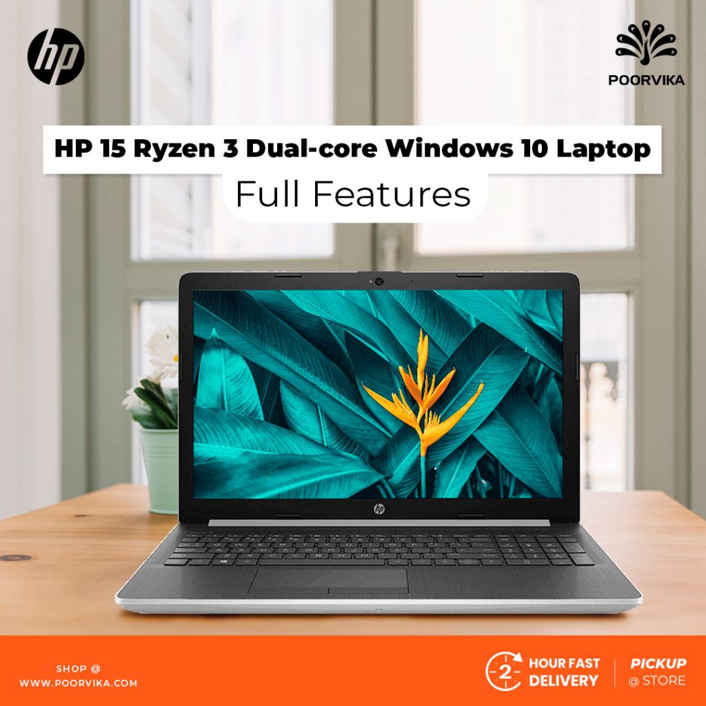 HP 15 Ryzen 3 Dual-core Windows 10 Laptop - Full Features