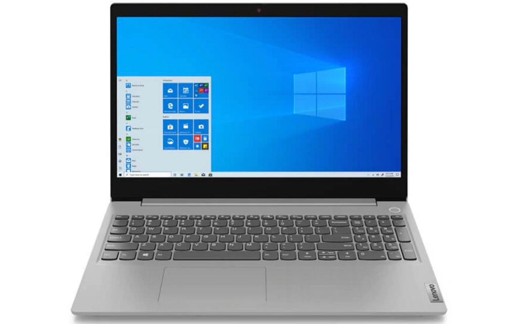 Front view of Lenovo IdeaPad Slim 3 Ryzen R3 3250U Windows 10 Home Laptop 81W10057IN