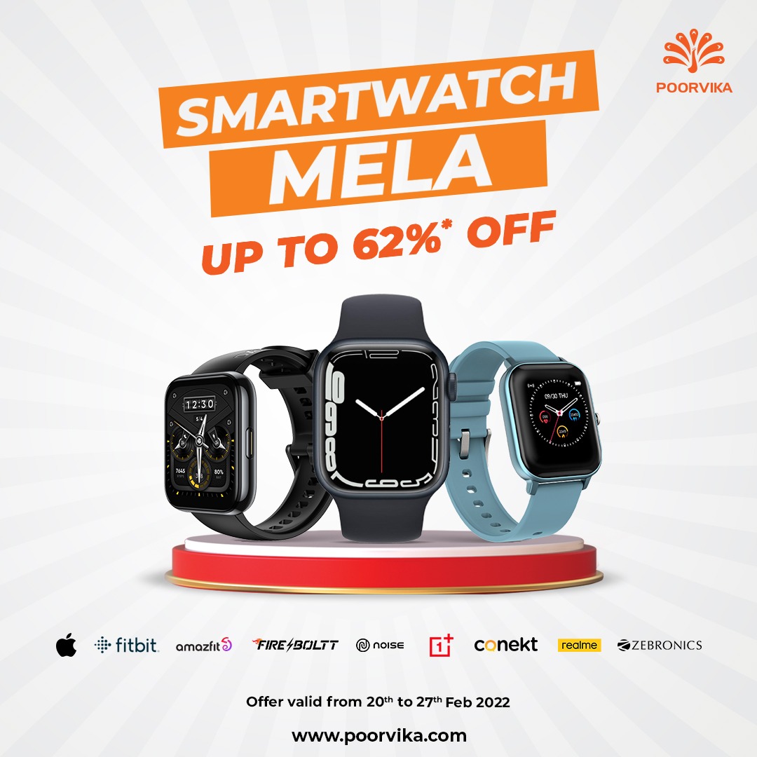 poorvika-smartwatch-mela-up to-62-discount